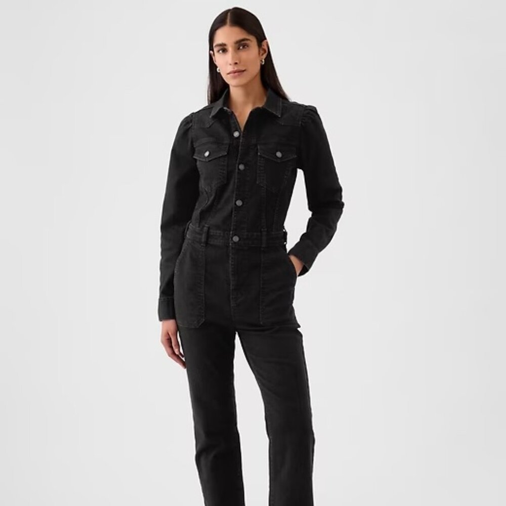 Gap Western Denim Jumpsuit Black Small